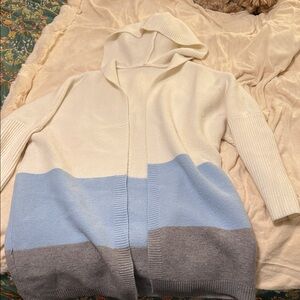 Color Block Hooded Cardigan
